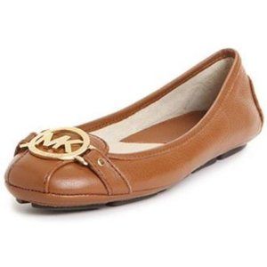 Michael Kors Fulton Brown Leather Ballet Flats 7 M